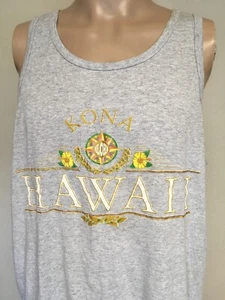 Vinta 80s KONA HAWAII TANK TOP Heather Gray SOFT THIN USA XL Single Stitch - Picture 1 of 12