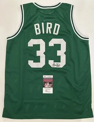 Larry Bird Autograph Signed Custom Green Basketball Jersey JSA - Image 1 of 3