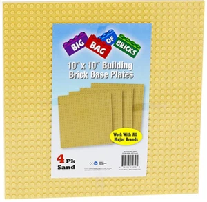 SCS Direct Brick Building Base Plates - Large 10"x10" Sand Baseplates (4pcs) - Picture 1 of 1