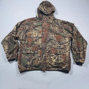 AGO All Game Outfitters Hunting Jacket Mens Size XL Camo Hooded Full Zip Mossy - Picture 1 of 10
