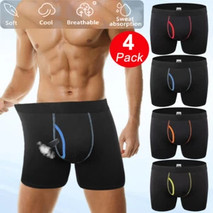 4PCS Anti-Chafing Mens Boxer Briefs Shorts Long Legs Underwear Underpants Trunks - Picture 1 of 21