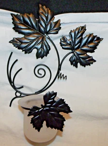 Vtg 90s PARTYLiTE grape leaves swirl vine votive tea candle holder wall sconce - Picture 1 of 5