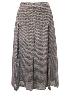 Ex Monsoon Black Amaya Open Pleat Midi Skirt - Size UK8 - Picture 1 of 3