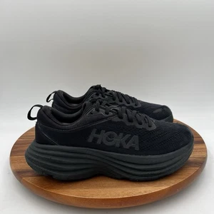 Size 7.5 B Hoka One One Womens Bondi 8 Black 1127952 BBLC Running Sneakers Shoes - Picture 1 of 16