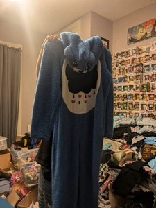 Care Bears Adult Grumpy Bear Full Zip Pajama One Piece Costume  Size Smalll - Picture 1 of 9