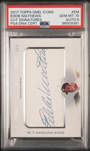 2017 Topps Diamond Icons #EM Eddie Mathews Auto Autographed Card POP 1 PSA 10 - Picture 1 of 4