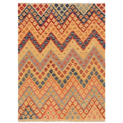 Kelim Afghan 170X125 Cm Handwoven Oriental Carpet Rug Wool Green - Image 1 of 4