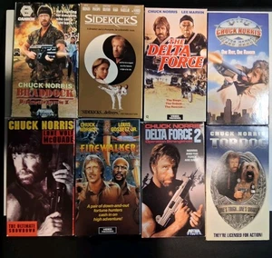 Chuck Norris 80s-90s VHS Lot mission in action, sidekicks,delta force,top dog - Picture 1 of 24