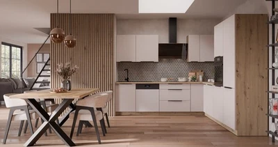 Winkelküche SOLANO 280x270 cm Küchenzeile Eckküche Küche Kaschmir Eiche Artisan - Bild 1 von 4