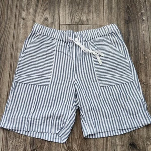 J. Jill Shorts Womens XS Blue White Seaside Pull-On Cotton Drawstring Nautical - Picture 1 of 11