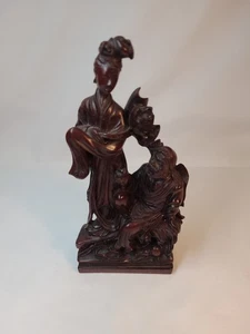 Vintage handgeschnitzte chinesische Holzfigur Statue - Bild 1 von 5