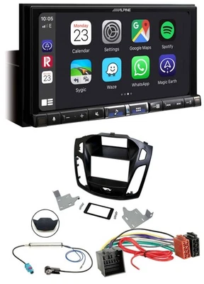 Alpine 2DIN DAB USB MP3 Bluetooth Autoradio für Ford Focus ab 2018 schwarz - Bild 1 von 4