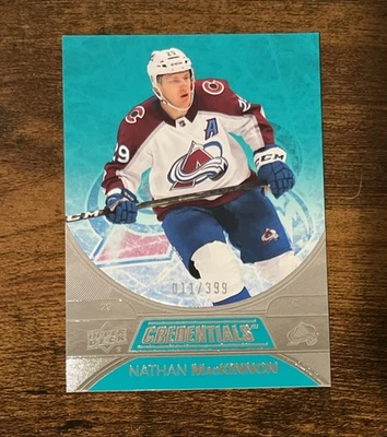 2021-22 Upper Deck Credentials Teal /399 Nathan MacKinnon #4 Avalanche - Image 1 of 2