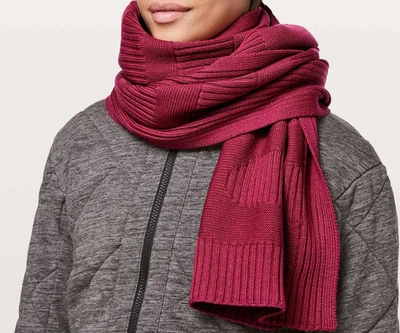 Lululemon Stamped With Love Scarf Merino Wool Violet Pink Womens $98 NWT - Image 1 of 4