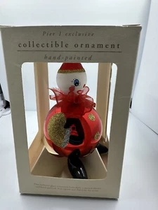 Pier 1 exklusives Sammlerstück handbemalt Glas Clown Ornament Künstler signiert - Bild 1 von 7