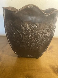 Vintage Tulip Metal Planter Trash Can Letter Holder - Picture 1 of 7