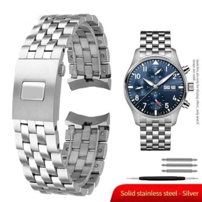 Pulseira de relógio de aço inoxidável 20/21 mm para IWC IW377714 377717 377710 Mark 18 - Imagem 1 de 4