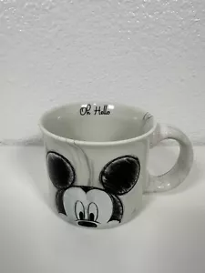 Disney Mickey Mouse "Oh Hello" Mug Black And White Collectible - Picture 1 of 6