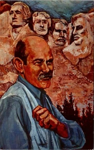 Gutzon Borglum Mount Rushmore Painting Kitty Dumont Postcard - Picture 1 of 2