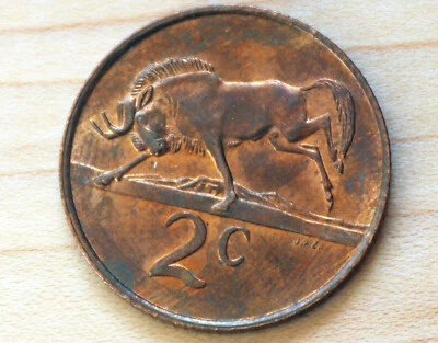 1985 South Africa 2 Cents Wildebeest - Image 1 of 4