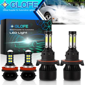 4X For 2011-2015 Chevy Cruze 6000K COB LED Headlight Hi/Lo Fog Light Combo Bulbs - Picture 1 of 8