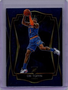 2020-21 Panini Select Blue Premium Level Obi Toppin Rookie New York Knicks #187
