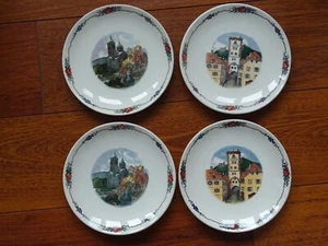 SARREGUEMINES 4 ANCIENNES GRANDES SOUCOUPES A DEJEUNER MODELE OBERNAI 18 cm - Picture 1 of 7