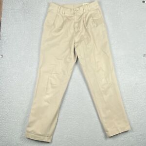 VTG Eddie Bauer Mens 34x32 Beige Khaki Classic Fit Chino Pants Cotton Pleated