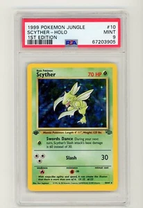 1999 Pokemon Scyther PSA 9 1st Edition Jungle 10/64 Holo WOTC Mint - Picture 1 of 2