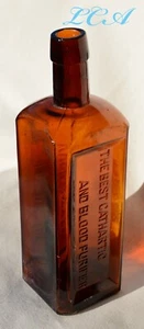 Antique 1884 LASH'S BITTERS early paneled bottle WESTERN Tito Lash SAN FRANCISCO - Picture 1 of 4