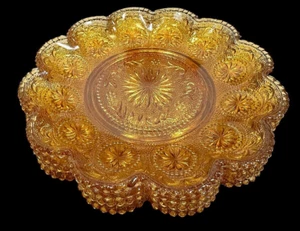 VINTAGE BROCKWAY GLASS AMERICAN CONCORD AMBER 7.5" SALAD PLATES SET OF 4 - Picture 1 of 6