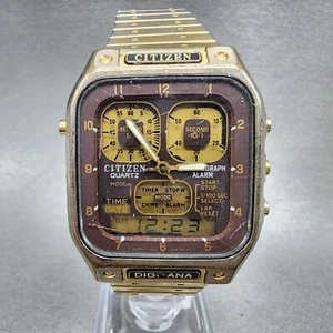 Reloj Citizen Robot Space Hombre 33mm Analógico Digital Tono Dorado Rectángulo ¡¡¡LEER!!! B1 - Imagen 1 de 12