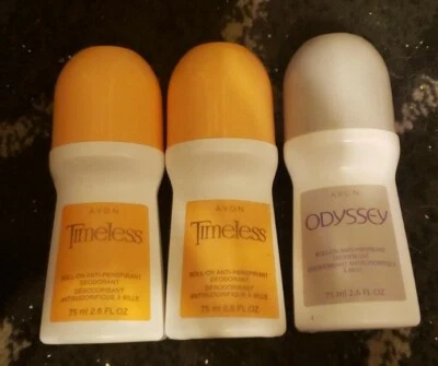 Дезодорант-антиперспирант роликовый AVON 2,6 жидких унции 2 шт. Timeless 1 шт. Odyssey - Изображение 1 из 2