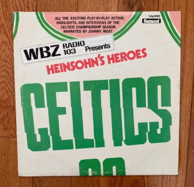 Boston Celtics WBZ Radio 103 Presents Heinsohn's Heroes LP 1974 Pressing NBA VG+ - Image 1 of 4