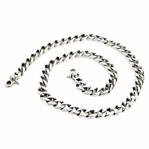 Solid 925 Sterling Silver Curb Link Wallet Chain Cuban Men's Biker Rocker Plain - Picture 1 of 12