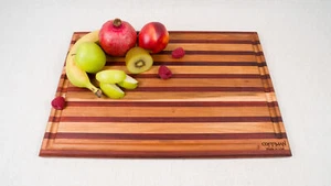 Handmade Natural Exotic Wood Cutting Charcuterie Chopping Board Wedding Gift Her - Picture 1 of 11