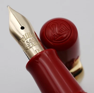 [Casi Como Nuevo Raro] Pelikan M101N Caparazón de Tortuga Rojo 2014 Edición Especial EF Nuevo en Caja Foto 1 de 4