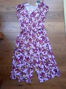 Kim & Co Floral Plus Jumpsuit Relaxed Stretch Summer Boho Hippie Festival Party - Picture 1 of 5