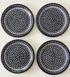 4 Boleslawiec Polish Pottery Dinner Plates Unikat Handcrafted Folk Art 10.5" - Picture 1 of 7