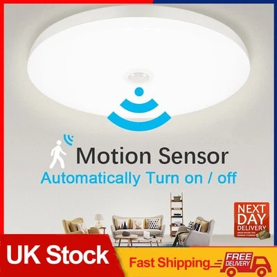 SUNYDEAL 48W PIR Motion Sensor LED Ceiling Light Panel Down Lights Bathroom Kitchen Lamp
