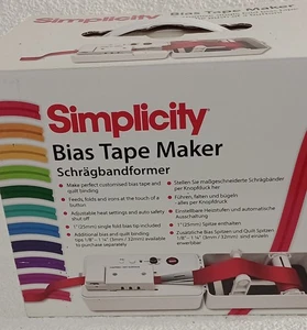 Simplicity Schrägbandmaschine 881925 elektrisch 1" 25 mm Quilt Bindemittel neu verpackt - Bild 1 von 11