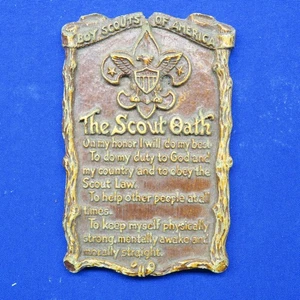 Boy Scouts Of America The Scout Oath Small Vintage Plaque 258C1 - Picture 1 of 4