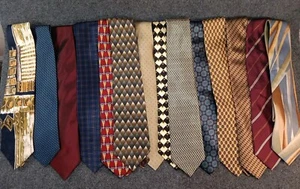 LOTTO DI 14 - Cravatte da collo uomo vintage in seta di design ottime condizioni - Foto 1 di 18
