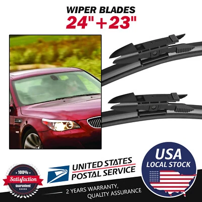 Juego de limpiaparabrisas delantero OEM 24"+23" para BMW 530i M54 2004-2005 Foto 1 de 4