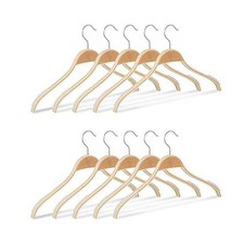 Relaxdays 10024653_126 Cintres en bois set de 10 chemise costume antidérapant en