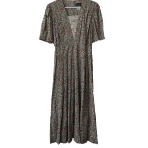 Vintage Melissa Harper 80s Prairie Cottagecore Floral Dress Modest Green Size 12 - Picture 1 of 12