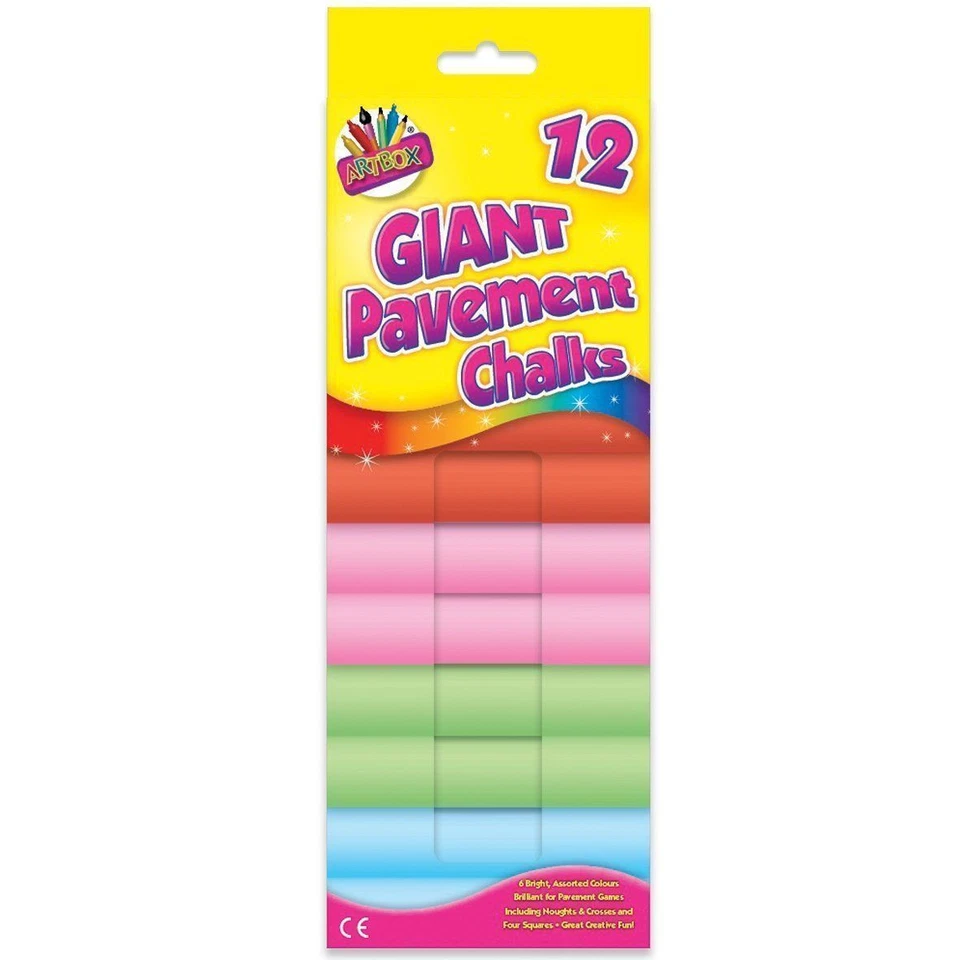 Pack Of 12 Giant Chalks Artbox Pavement Games Child Creative Fun Crosses Outdoor - Image 1 of 1