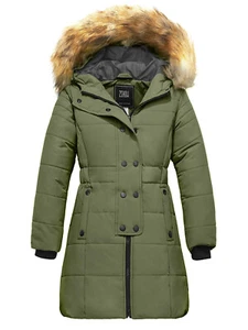 ZSHOW Girls' Long Winter Coat Parka Waterproof Warm Puffer Jacket with Fur Hood - Picture 1 of 61