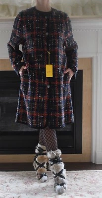 Nuevo abrigo/chaqueta ETRO Runway tweed multicolor IT 46,10-12/L-XL Foto 1 de 4