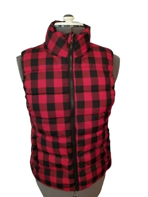 Chaleco acolchado con cremallera estampado de búfalo rojo negro talla M talla M Foto 1 de 4